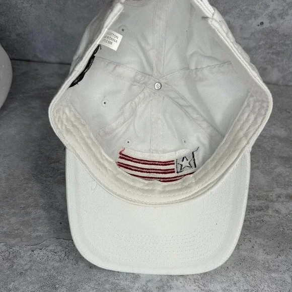 Classic white Perrin Lake Tahoe cap American flag‎ adjustable
